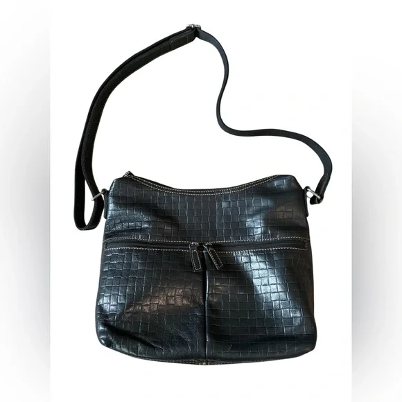 Jack Georges Faux Woven Buffalo Leather Adjustable Shoulder Crossbody Bag. - Picture 15 of 15